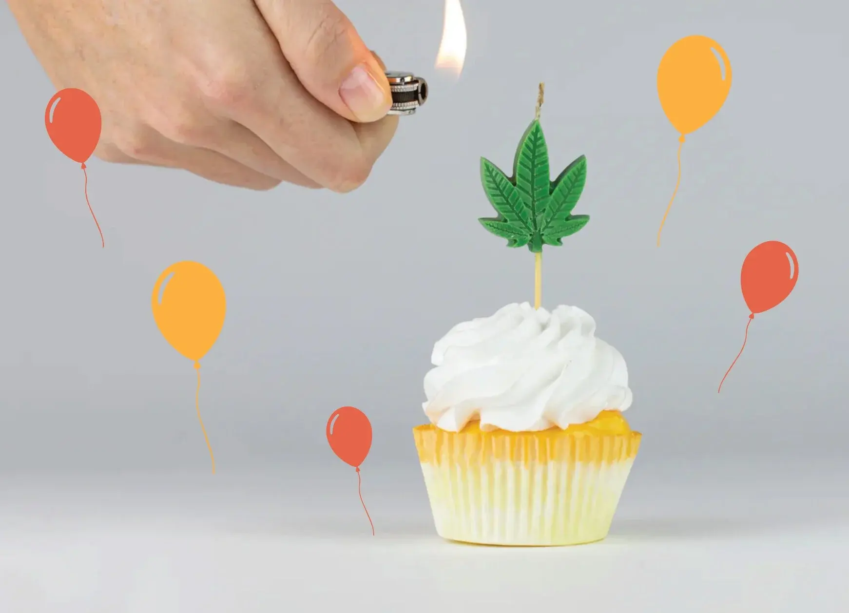 cupcake with cannabis candle
